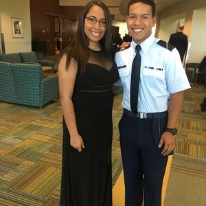 Black dress wore to military ball